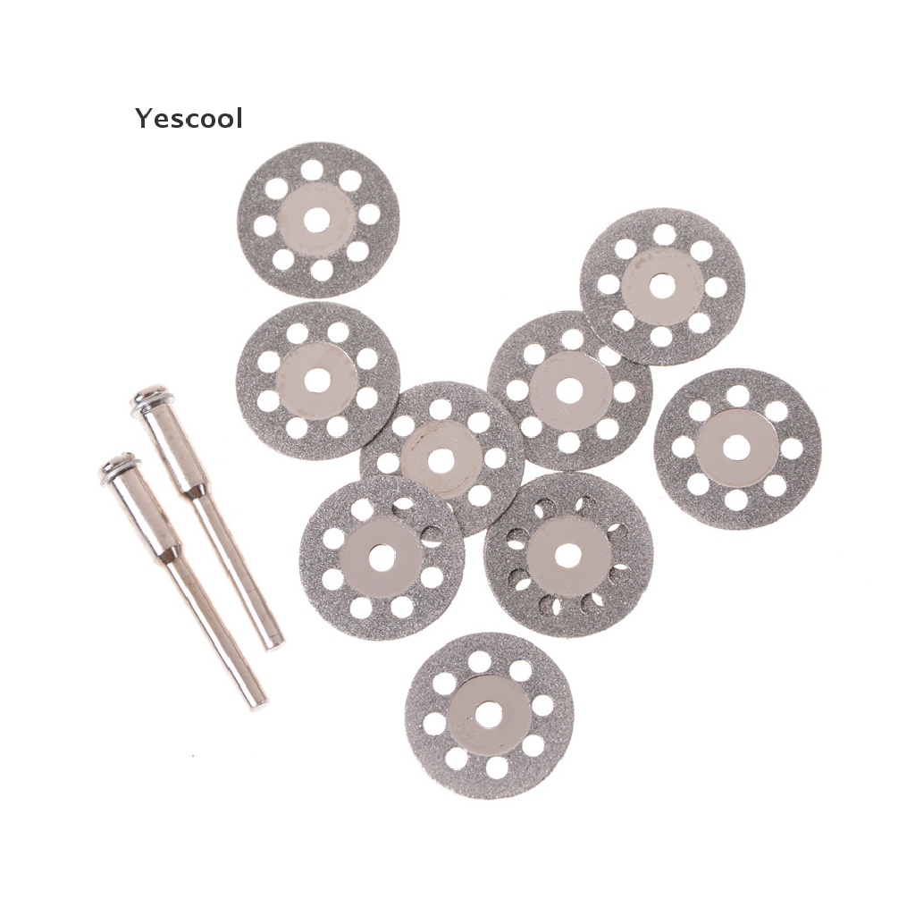 Yescool 10Pcs Mata Gerinda Potong Berlian 20mm Untuk Metal