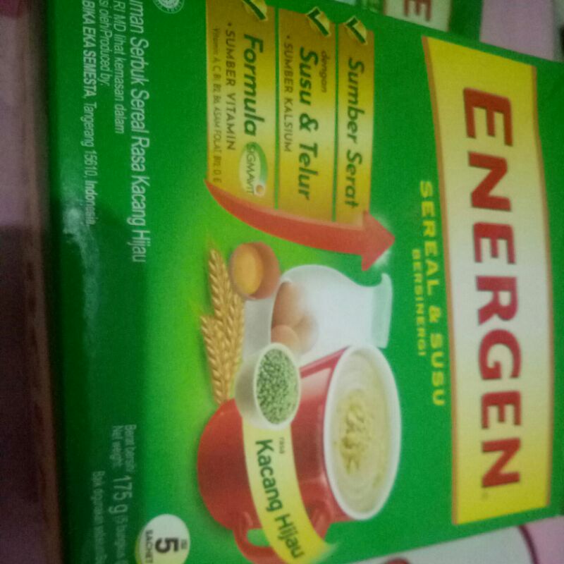 Jual Energen Sereal Dan Susu Bergizi Isi Sachet Rasa Kacang Hijau