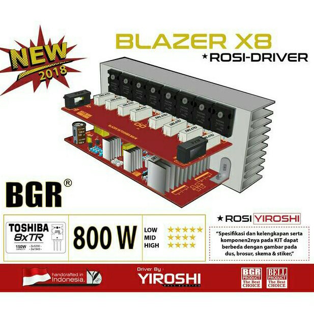 kit power amplifier BLAZER 8X ROSI-DRIVER 800Watt mono .