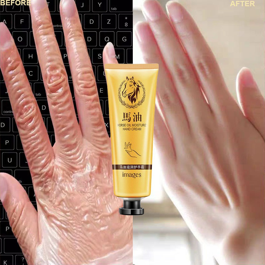 SHINE STAR - Images Hand Cream Horse Oil /Krim Melembabkan Kulit Tangan Kaki Kering Kasar dan Tumit Pecah2