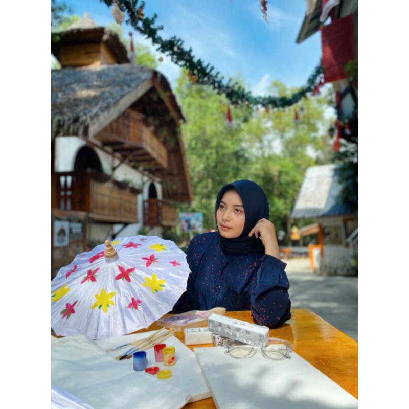 Payung Lukis diameter 50cm/Payung Geulis/Payung Hias/Payung Jepang/Bahan Kain Sateen Feles