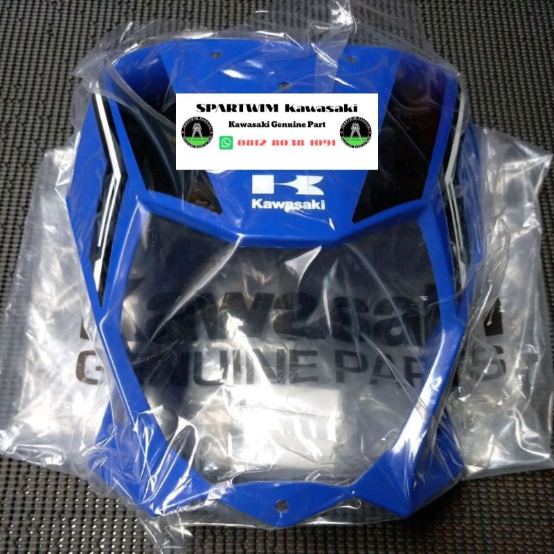 Cover headlamp batok lampu depan biru KLX 150 BF SE original kawasaki