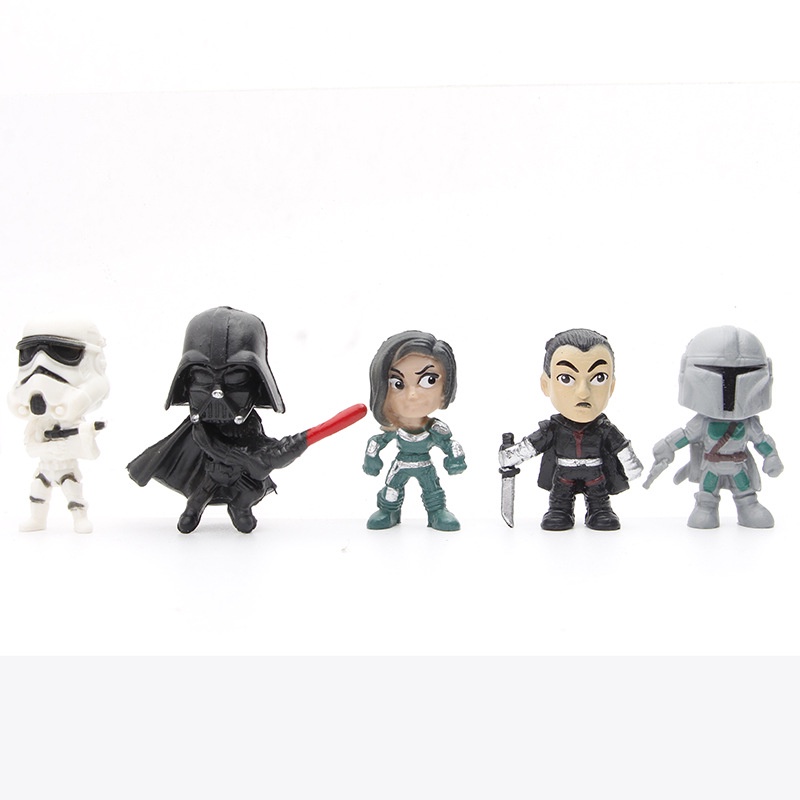 14pcs / Set Mainan Action Figure Star Wars The Mandalorian Yoda Baby BB8 Darth Vader Untuk Koleksi / Hadiah Anak