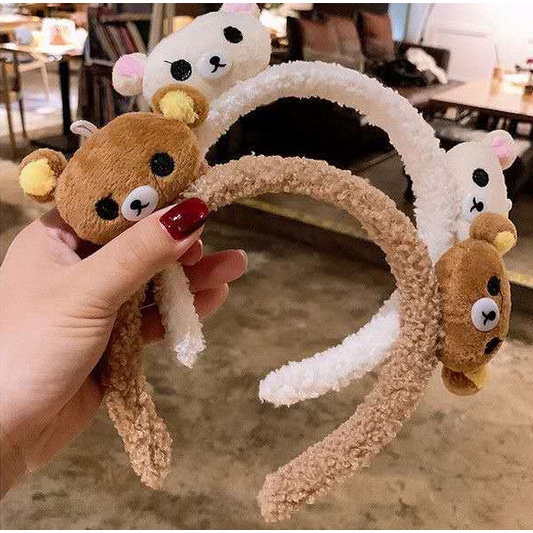 Bando Korea Perempuan Dewasa Motif Boneka Kepala Beruang Lucu Aksesoris Hiasan Rambut bandana lucu import AK167