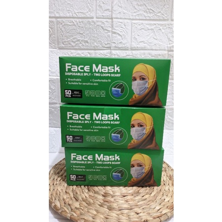 Face Mask Hijab (Headloop)
