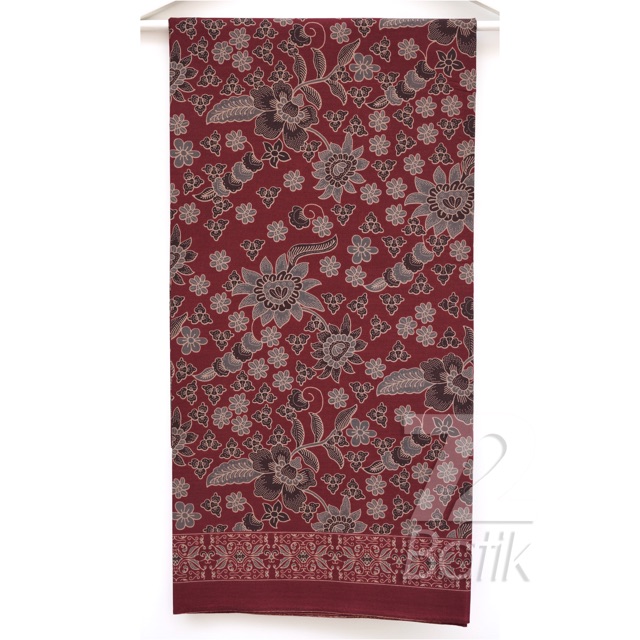 BAHAN BATIK PREMIUM Katun Motif Kembang Warna Merah Maroon Marun Maron 729005 Cap 72 Jarik Jarit Samping Kebat Panjang Batik Katun Modern Premium Bahan Seragam Batik Pernikahan Kantor Keluarga Murah Kamen Jadi Batik Bali Lembaran