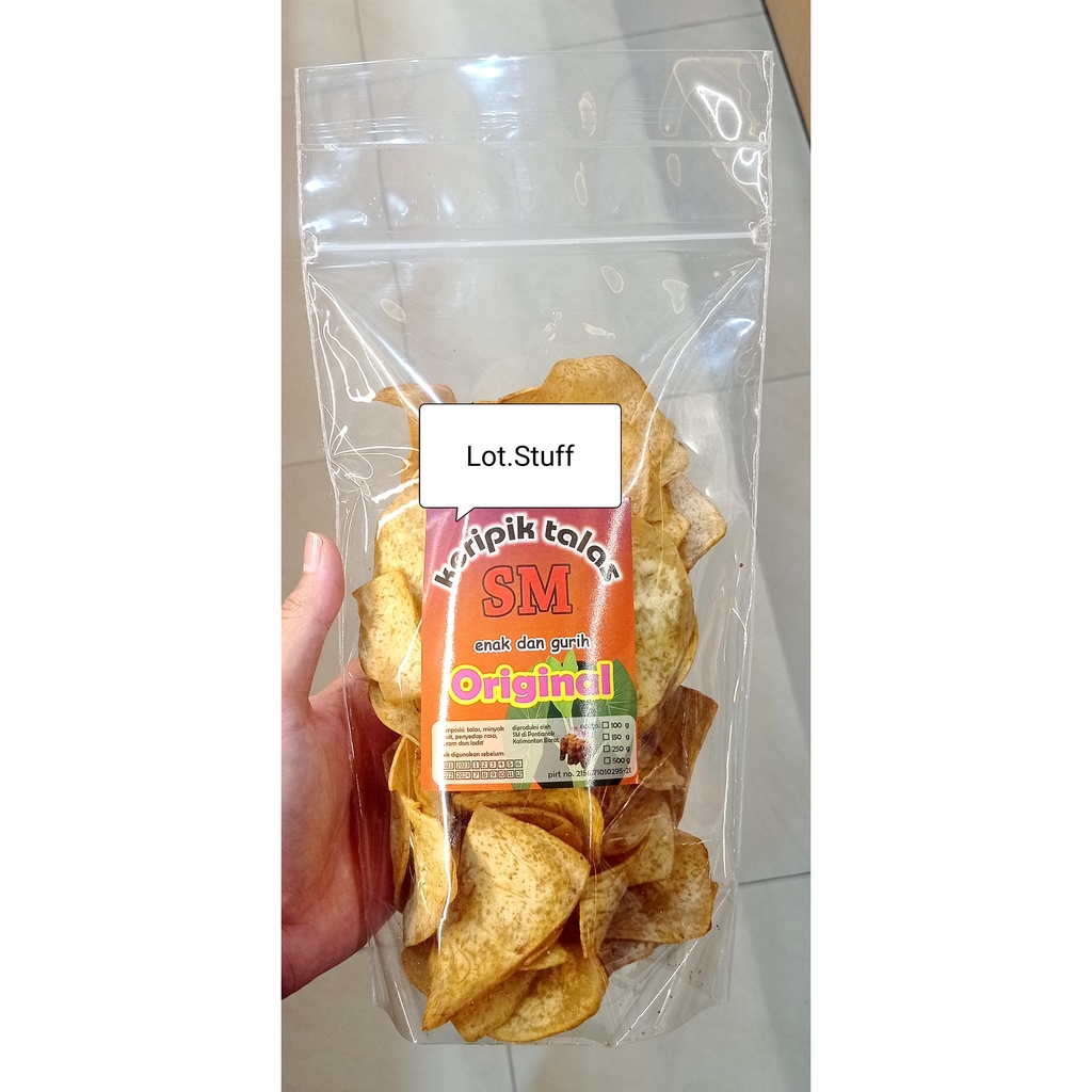 

Snack Talas/Keripik Talas/Kerupuk Talas SM Lebar dan Tipis Asli Pontianak