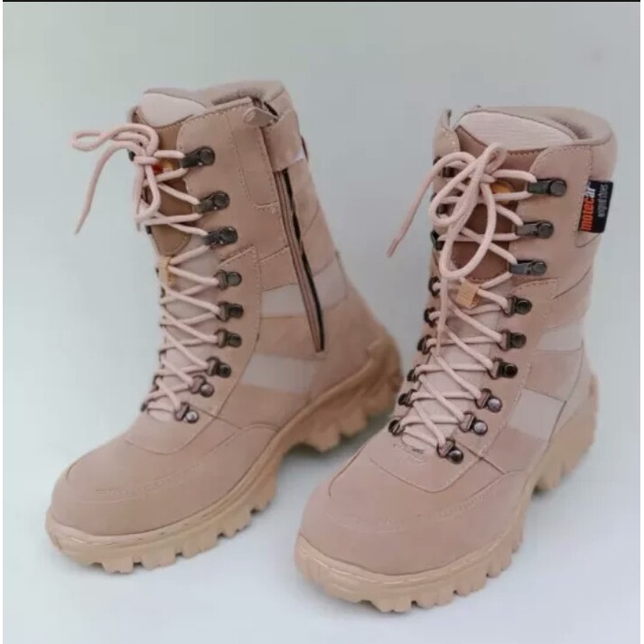 Sepatu Pdl 511 crem Safety Boots Bahan  Suede Premium