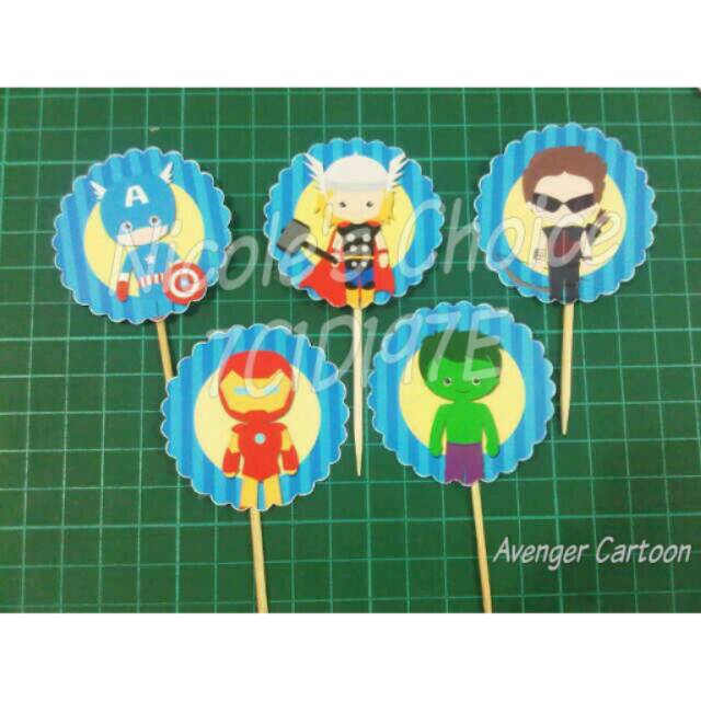 

Cupcakes topper avenger cartoon