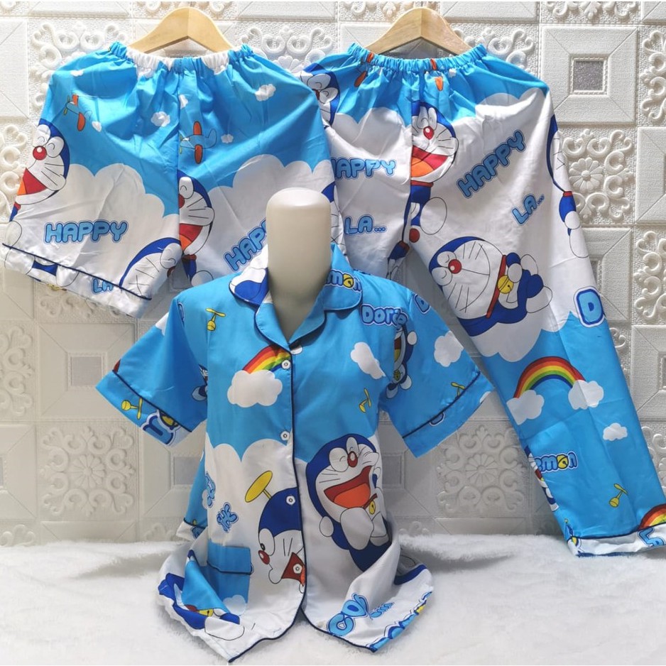 ISANNY PIYAMA SET 3IN1 SIZE.XL/PIYAMA BUNGA 3 IN 1/KATUN JEPANG/READY STOK/REAL PICT