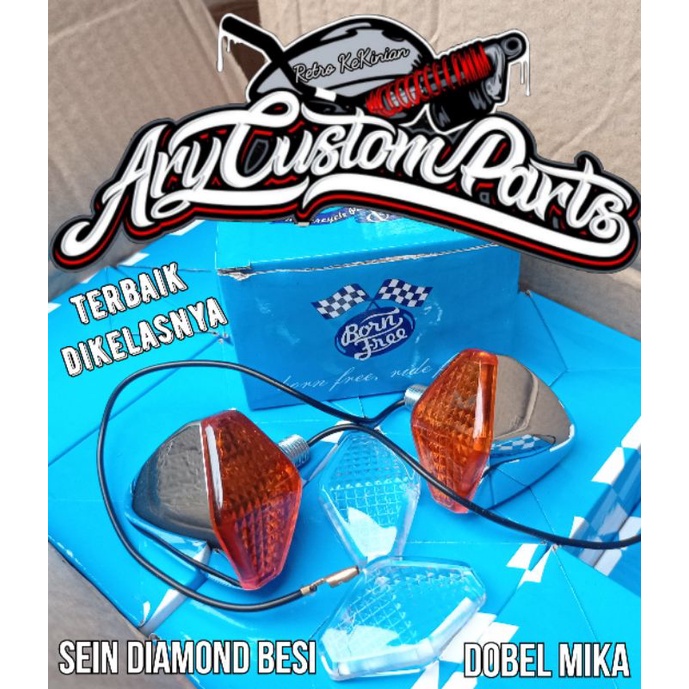 sen diamond sein diamond riting waser diamond custom besi led 2 warna flash cb 100 racing gl 100 gl 