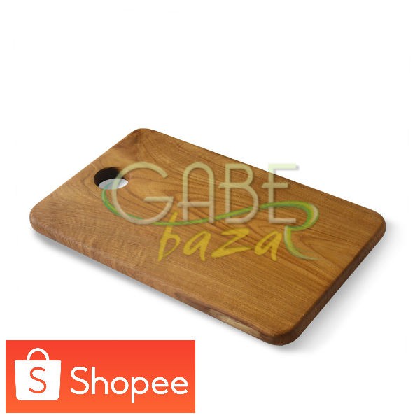 Talenan Kayu Jati -- Model Talenan Rectangular Besar Ukuran 40 Cm