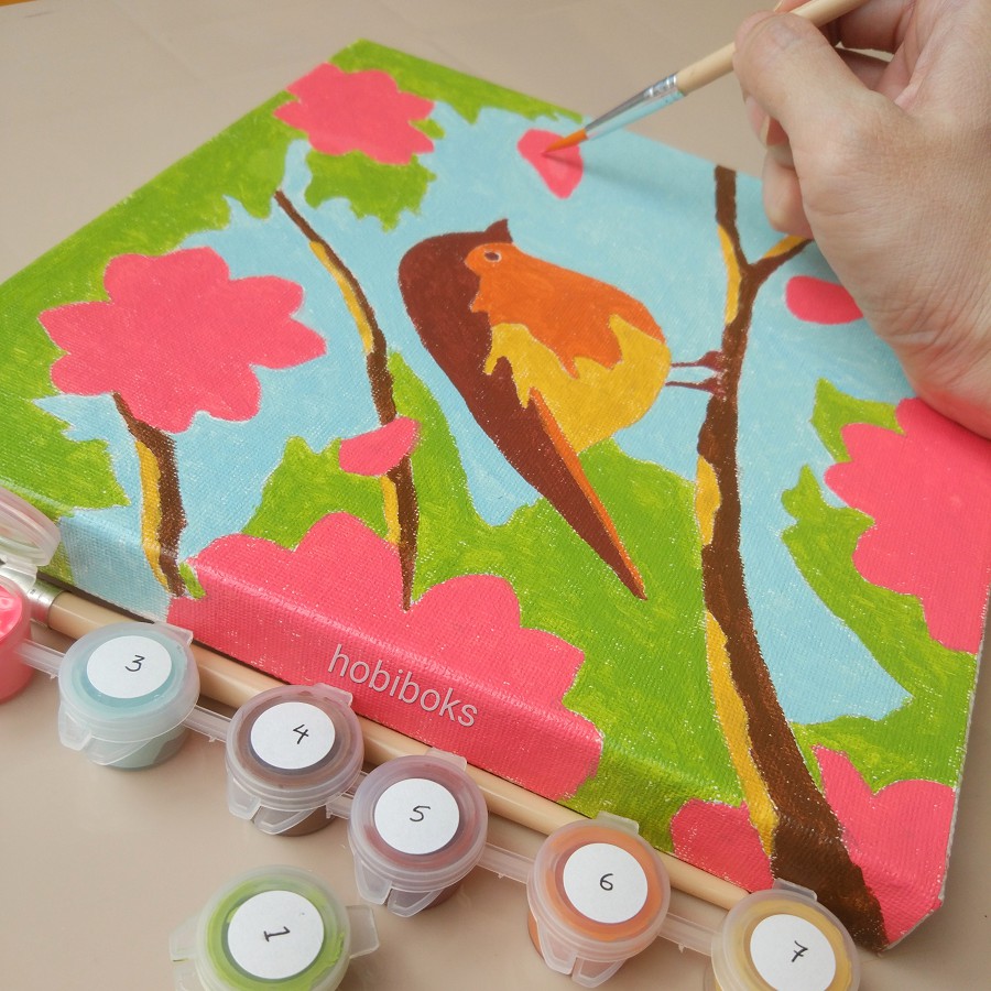 

Paint by numbers [little bird] Painting set kanvas 20x20cm, cat acrylic asli