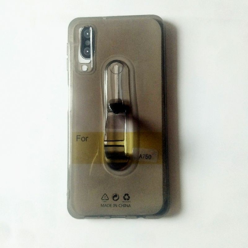 case cover samsung galaxi A570/A7 2018 warna abu2 transparan