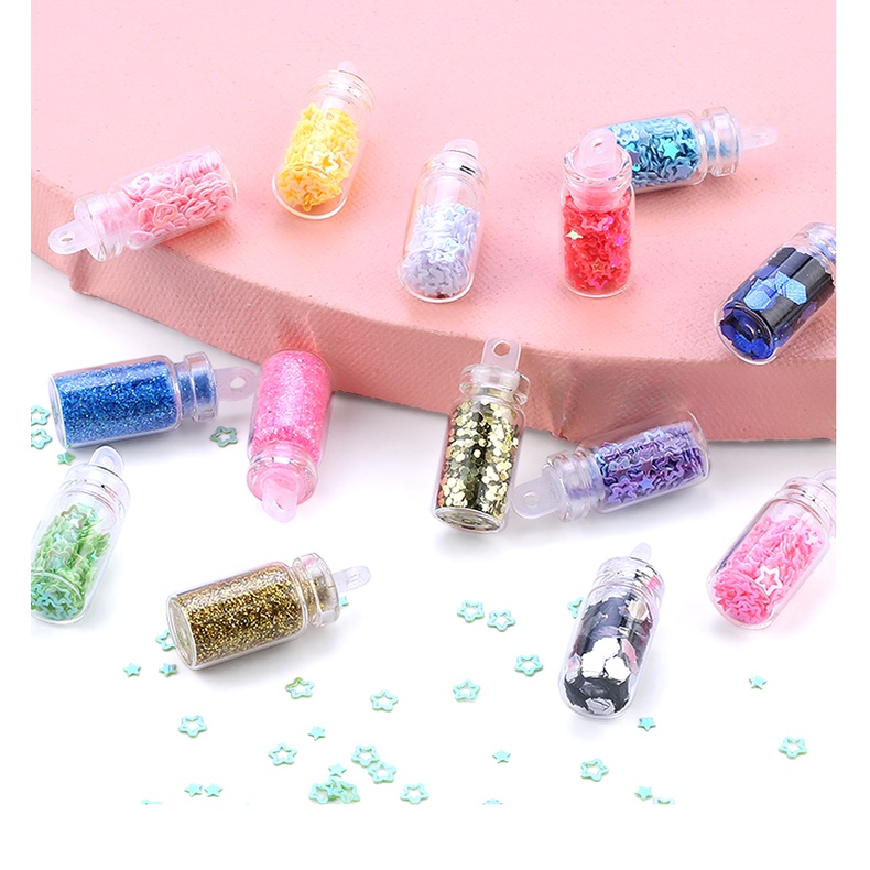 Epoxy Mengisi Set Berkilau Epoxy Resin Glitter Bubuk Bintang Hati Mikro Manik-manik Nail Art Payet untuk Membuat Perhiasan Kerajinan DIY