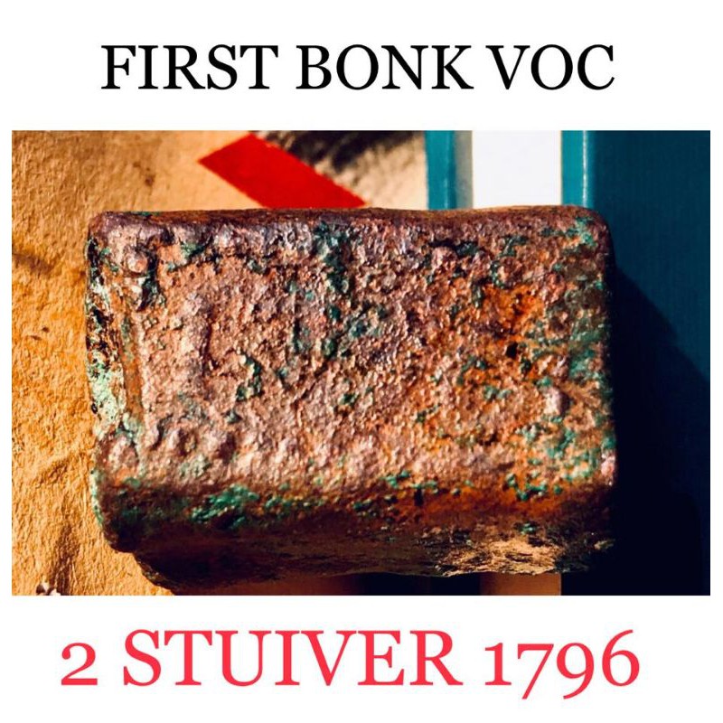 Uang Darurat BONK 1796 VOC 2 Stuiver Cetakan Tahun Pertama VOC Very RARE
