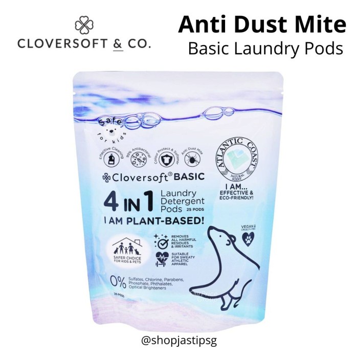 Cloversoft 4 in 1 Anti Dust Mite Basic Laundry Pods Detergent Cuci Baj