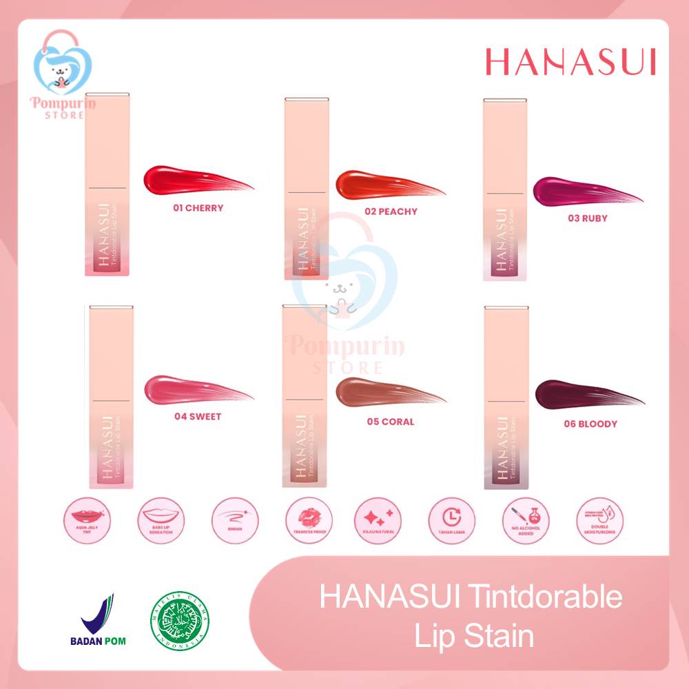 Hanasui Tintdorable Lip Stain 4 gr/ Hanasui Lip Tint / Liptint Original