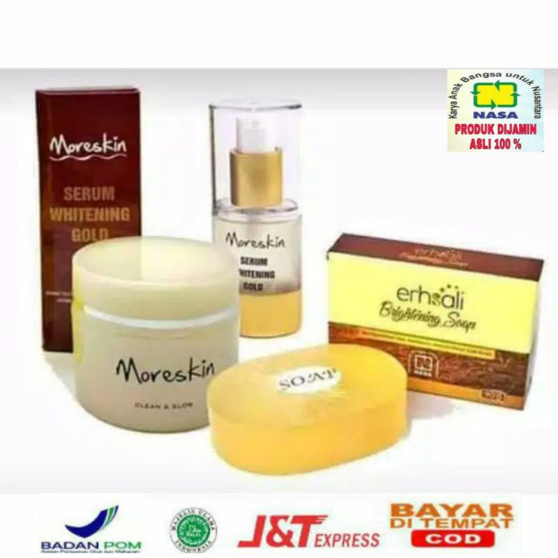 Pencerah Wajah Moreskin Clean n Glow Cream Pemutih Wajah Paket Glowing Nasa