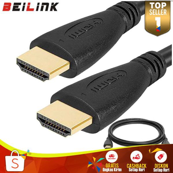 Kabel&amp;Konektor Komputer BEILINK Kabel HDMI 3D Resolusi 1080P Multifungsi Kualitas Gambar Terbaik