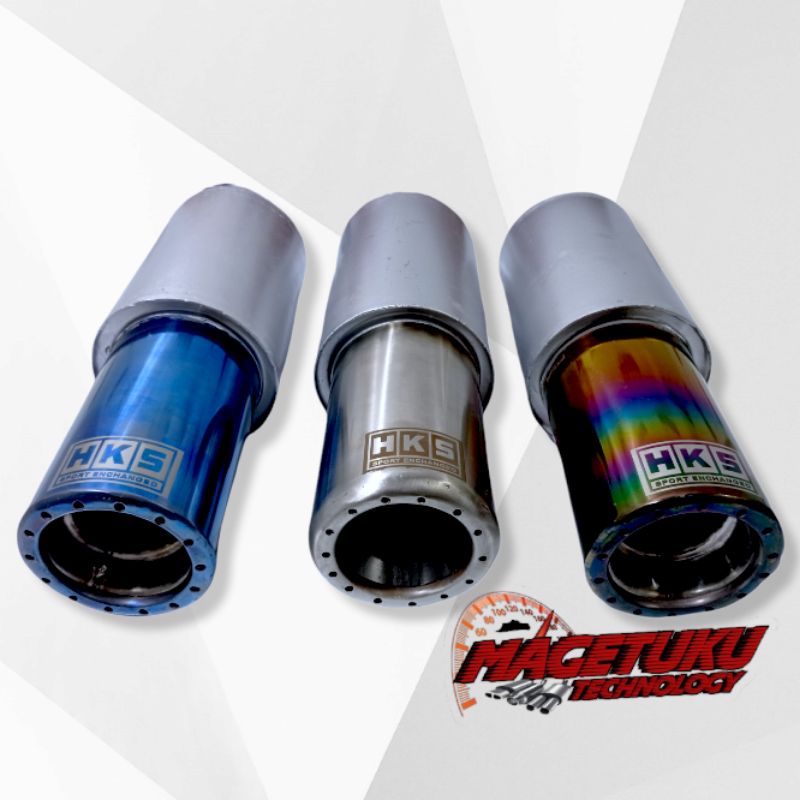 Knalpot Mobil HKS Gronel Bass Bulat Ujung Stainless