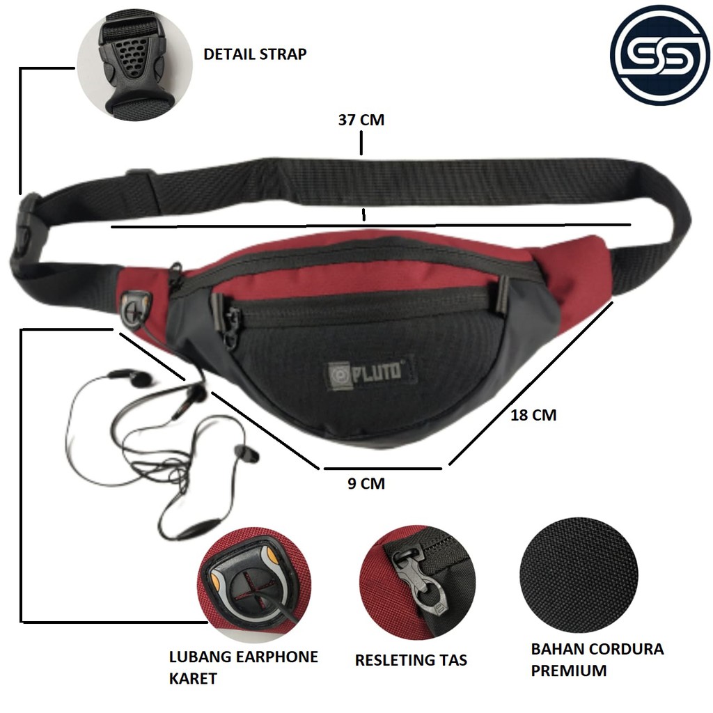 100% ORIGINAL - TAS SELEMPANG PRIA WAIST BAG SIMPLE PRIA SLING BAG GADGET DISTRO PRIA PLUTO - SPS