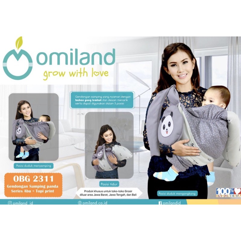 Omiland Gendongan Samping Series Panda/ Rainbow