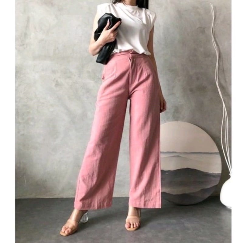 Kulot Linen Highwaist 772 - Cullote Pants | Celana Kulot Wanita