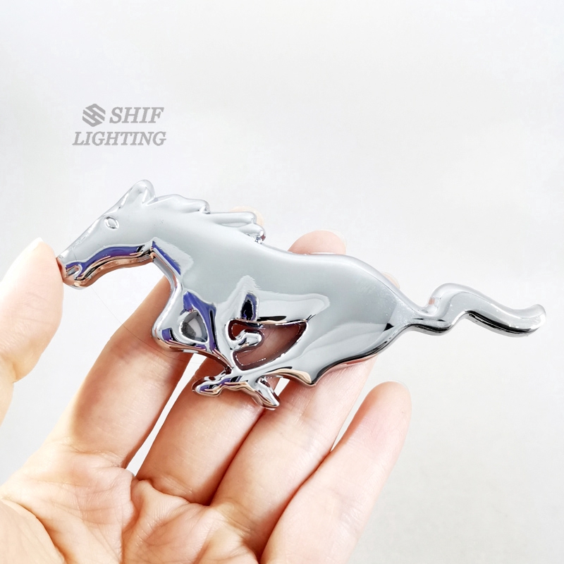 2pcs Stiker Emblem Logo Kuda Besar Bahan Metal Untuk Ford Mustang