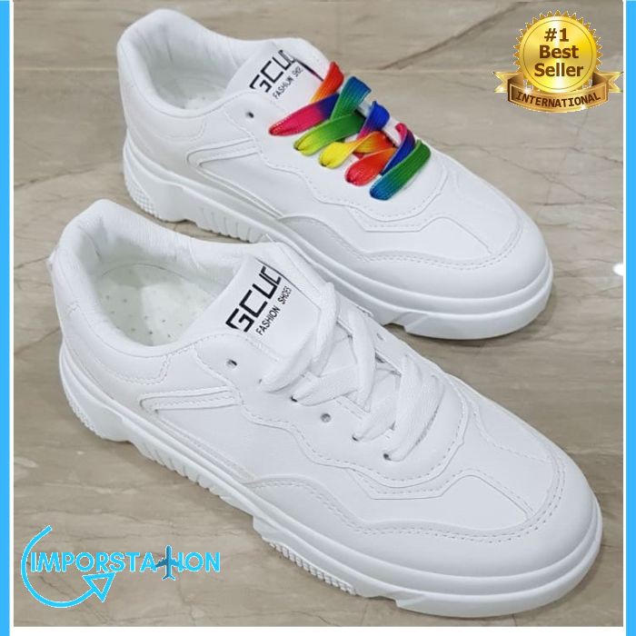 SEPATU WANITA PUTIH POLOS SEPATU PUTIH PEREMPUAN IMPORT 2019 - F022