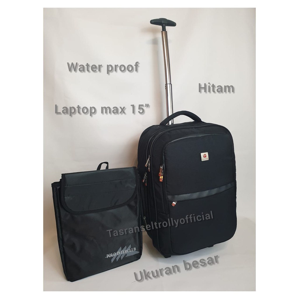 Tas Ransel Troli Laptop waterproof 19&quot; Troli Polo Interclub 100% original.