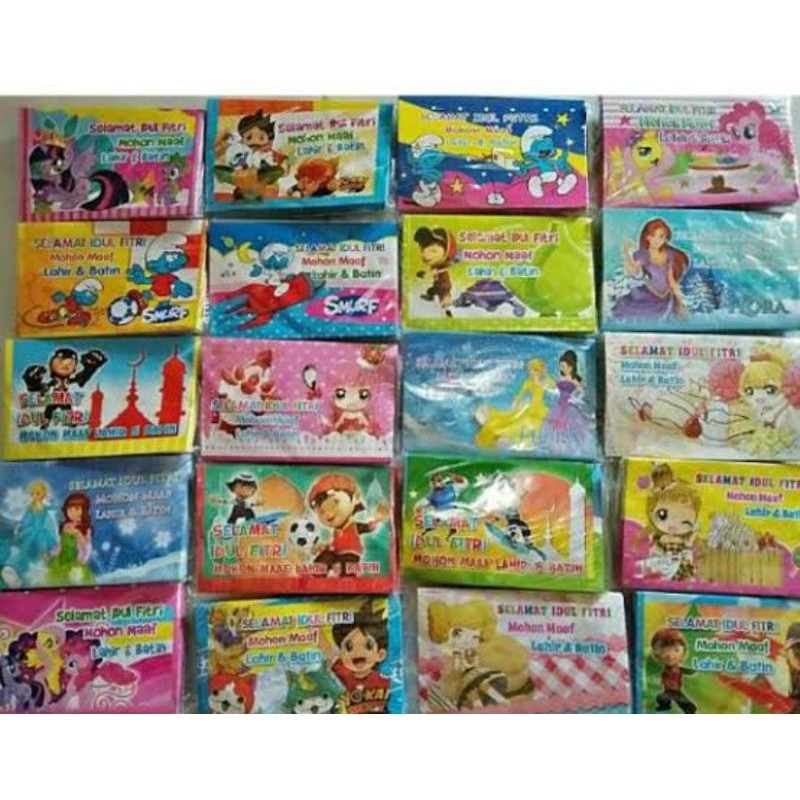 Grosir Amplop Lebaran Motip Gambar Lucu1 Pak Isi 100 Pcs