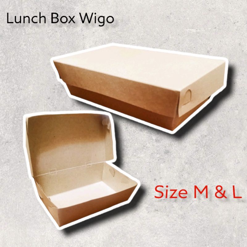 LUNCH BOX M &amp; L KRAFT COKLAT WIGO LAMINASI PE FOOD GRADE PAPPER PAPER KERTAS COKLAT MEREK WIGO