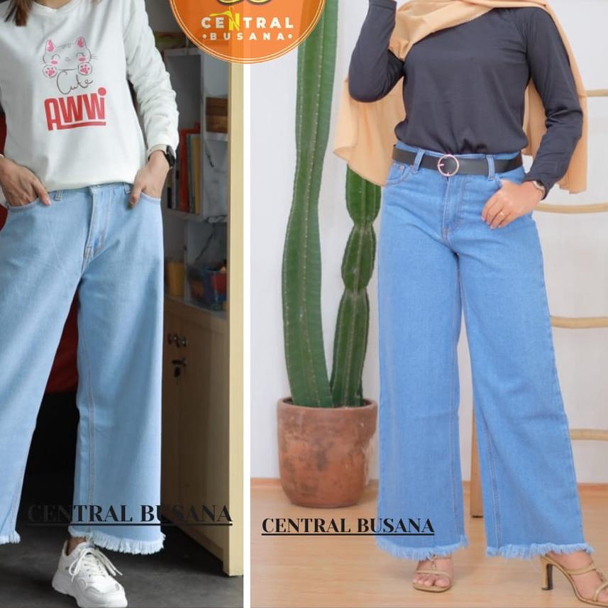 FreeOngkir[RA-129]PREMIUM KULOT JEANS RAWIS // central_busana