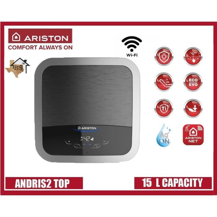 ARISTON WIFI WATER HEATER PEMANAS AIR LISTRIK ANDRIS2 TOP WIFI 30LTR