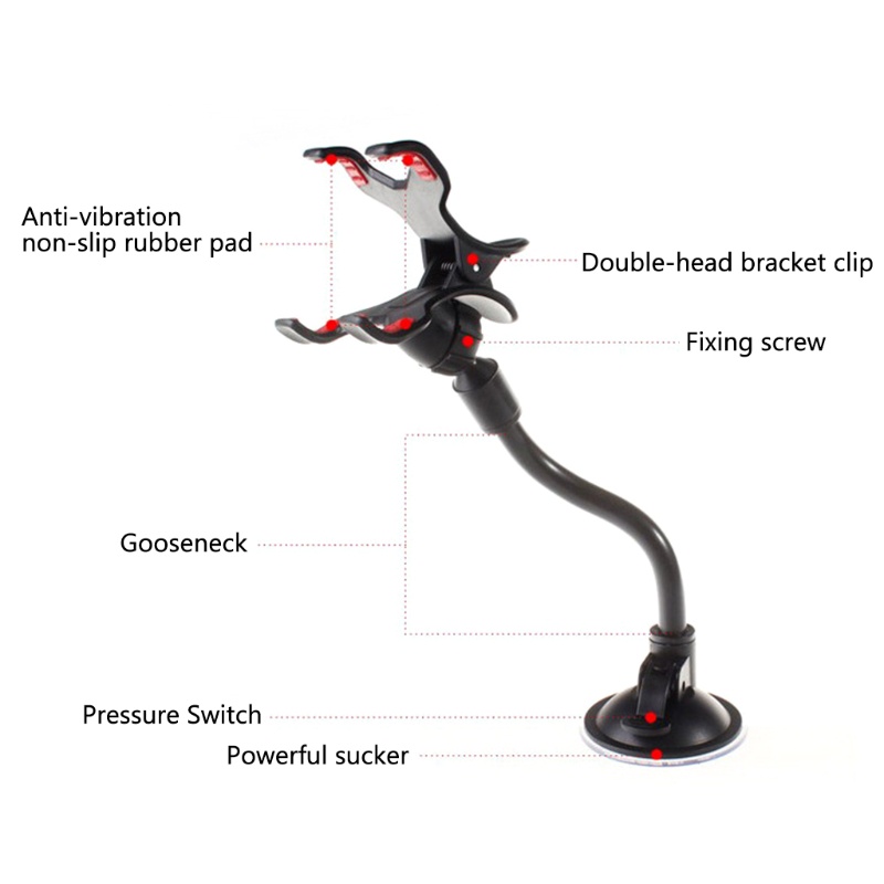 Cre Bracket Dudukan Handphone Universal Rotasi 360 Derajat°Bracket Stand Holder Handphone Multifungsi Adjustable Dengan Suction Cup Untuk Mobil