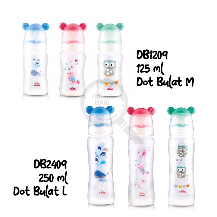 [DB1209 / DB2409] Lusty Bunny Botol Susu Bayi Kotak 125ml / 250ml - LustyBunny Dot Bulat Square Bottle Bunny Ear Hood 125 / 250 ml