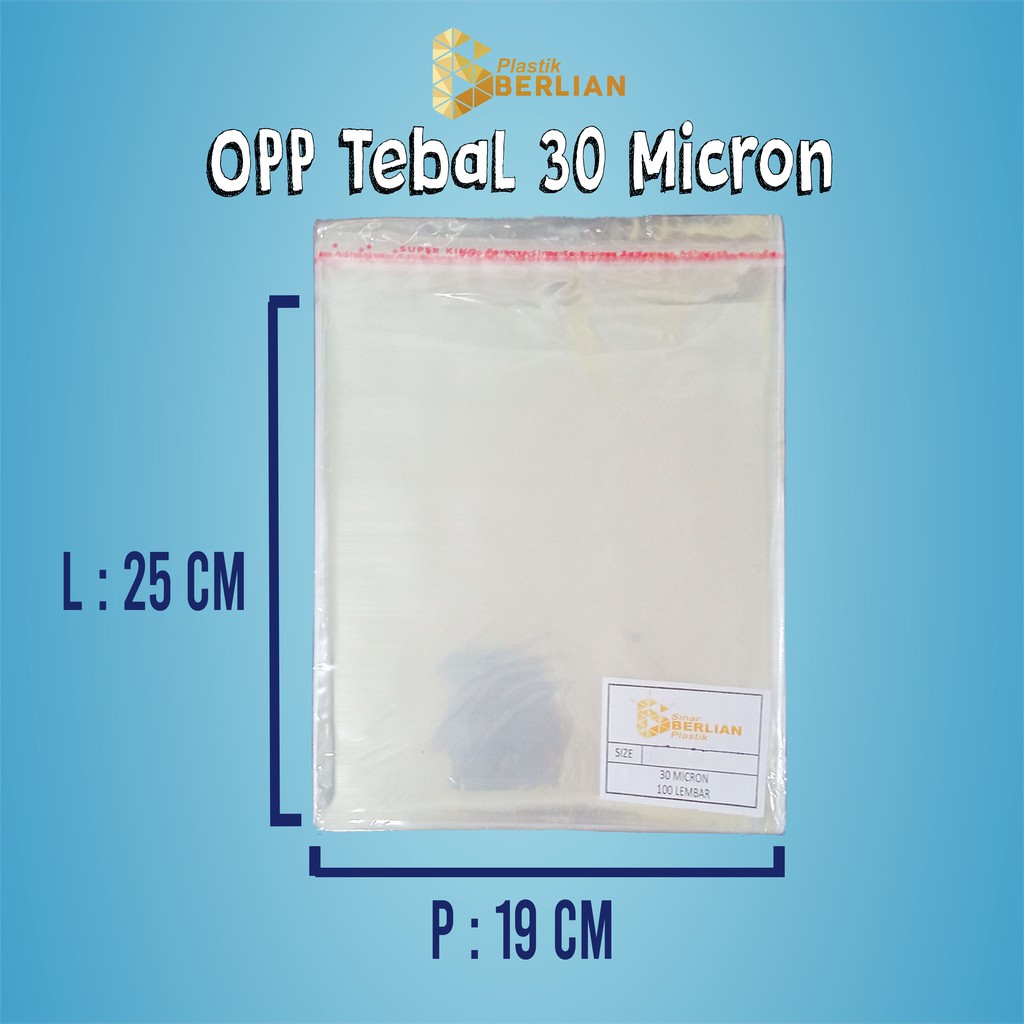 

19 X 25 cm Plastik OPP TEBAL 30 MICRON (100 lbr)