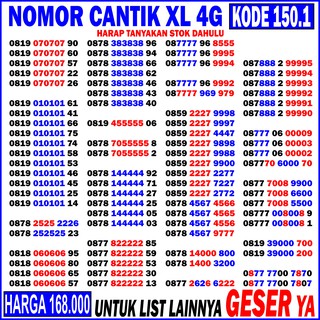 Nomor Cantik XL Super Ngobrol Kode 50.1 - XL Triple abab - Kartu Perdana XL 4g - NON XL Combo ...