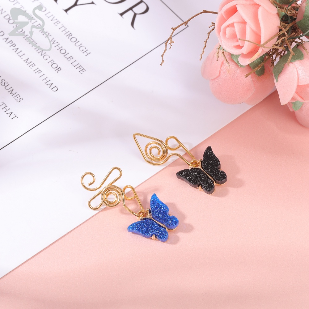 1pc Cincin Tindik Hidung Model Butterfly Spiral Bahan Stainless Steel Untuk Wanita