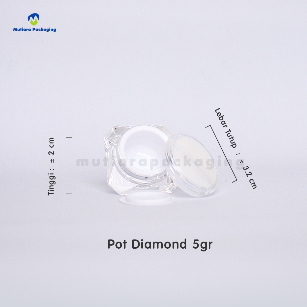 DISKON  POT CREAM AKRILIK DIAMOND 5GR / POT DIAMOND 5GR - POT UKURAN 5GR / POT AKRILIK 5GR