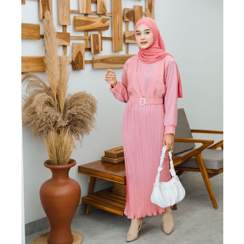 (MSB) GAMIS PLISKY BELT DAILY BUSUI DRESS WOLFIS