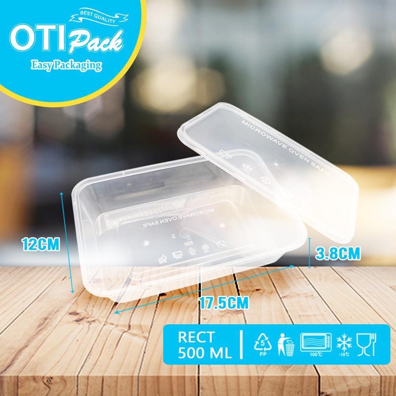 OTI Pack Thinwall / Kotak Makan Persegi 500 ml