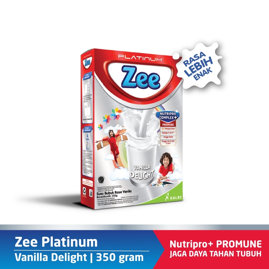 ZEE Platinum Vanilla Delight 350gr Susu Pertumbuhan Anak 3-12 Tahun