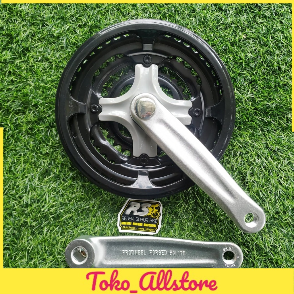 Crank triple 3 susun sepeda MTB touring Prowheel Alloy 28 38 48T Gir Crank Gear