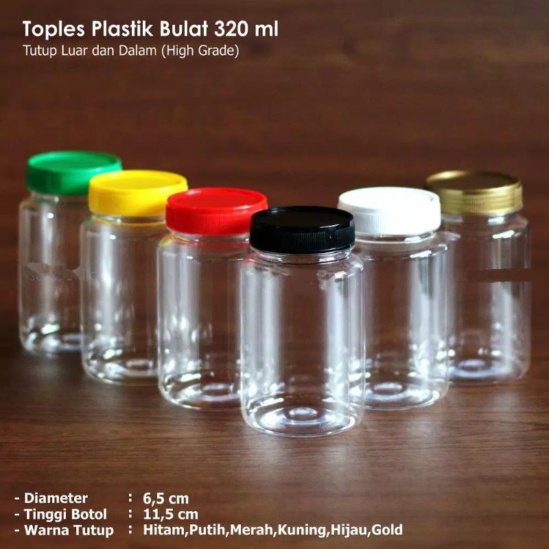 Toples 320ml - toples bawang goreng- toples plastik - toples kecil - toples hampers - toples lebaran