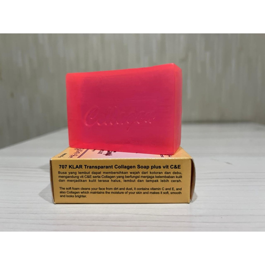 Sabun Collagen KLAR 707 Collagen Soap Original Vit C &amp; E BPOM Sabun Kolagen Muka Glowing Memutihkan Wajah