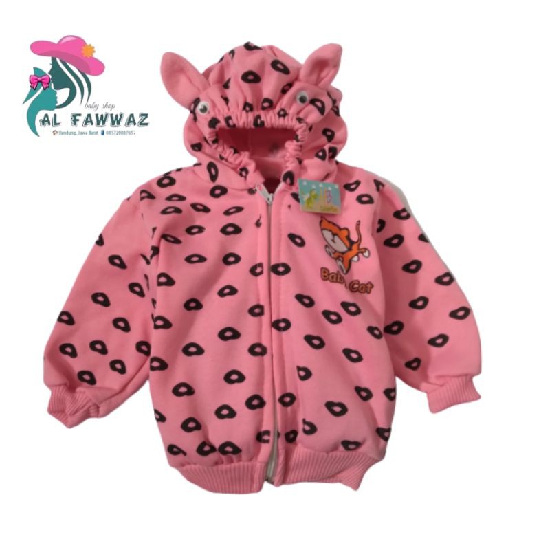 Jaket bayi motif baby cat