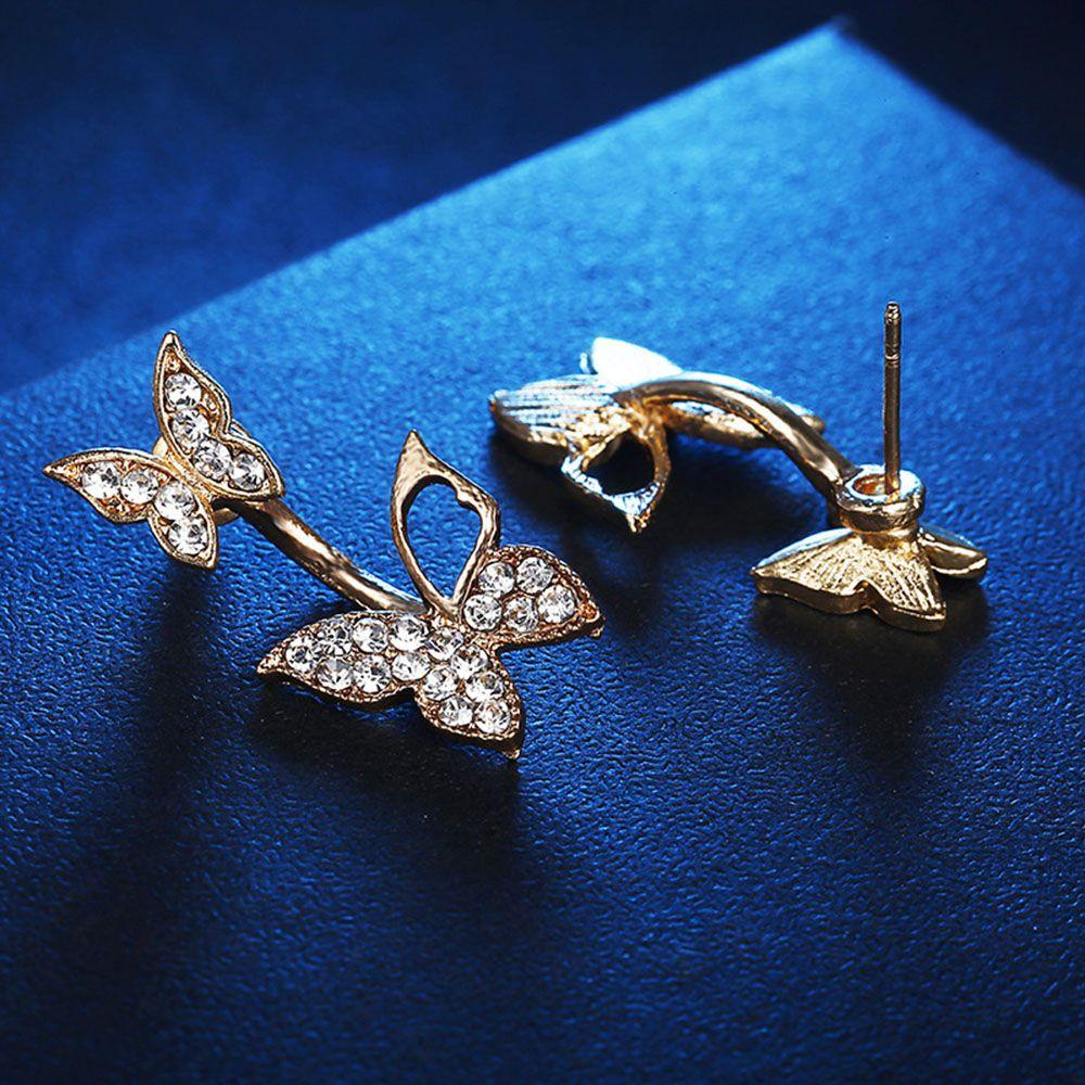 Lily Butterfly Earrings Temperamen Perhiasan Untuk Wanita Korea Anting Berongga