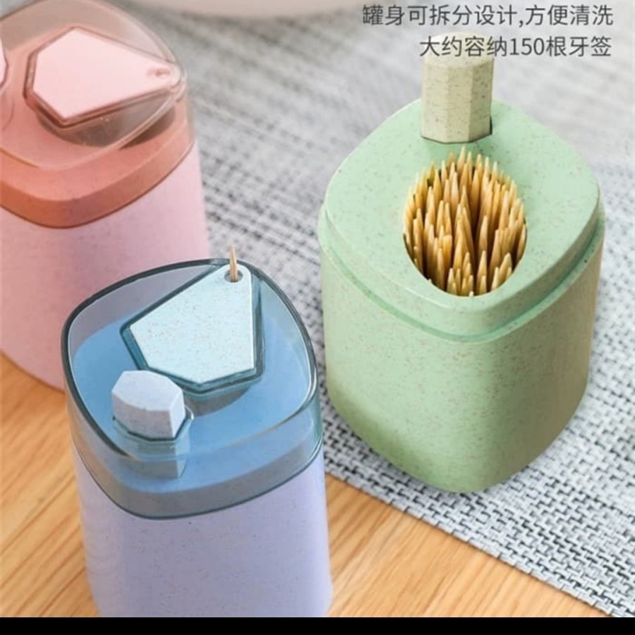 Dispenser tempat tusuk gigi otomatis meja makan dapur serbaguna mulut aksesoris dining kebersihan ok